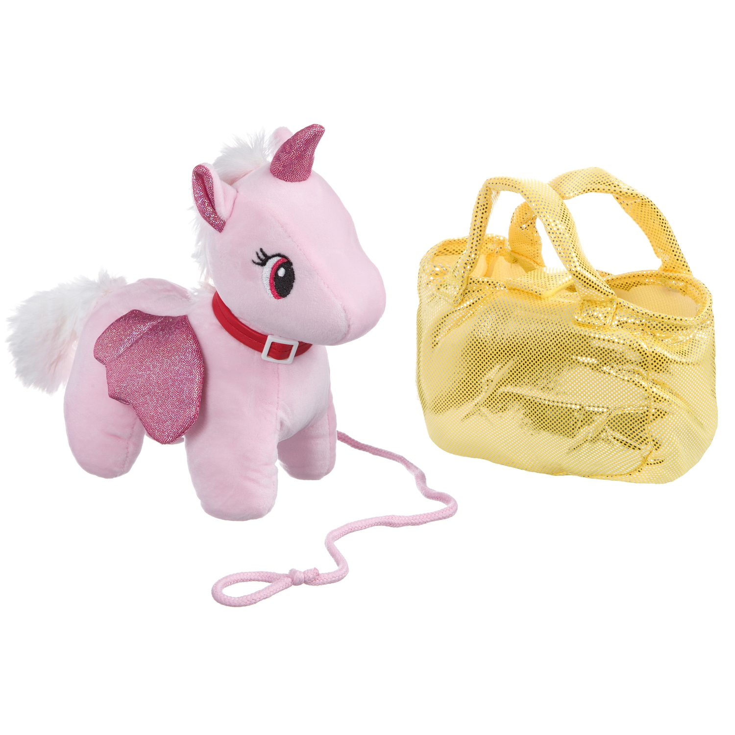 фото Мягкая игрушка bondibon крылатый единорог в золотистой сумке розовый 20 см