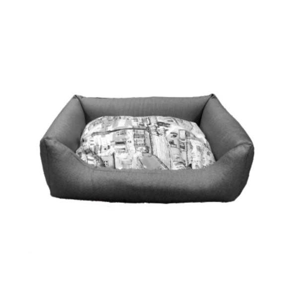 

Лежанка для кошки, собаки CLP СИТИ Грэй велюр, хлопок 45x60x17см серый, СИТИ Грэй
