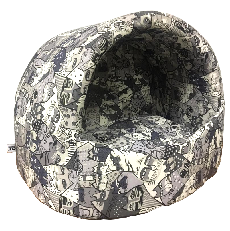 

Домик для кошек CLP Кошки, серый, 50x35x40см, КОШКИ