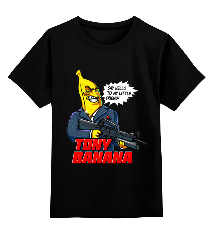 Детская футболка Printio Tony banana цв.черный р.152