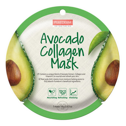 фото Маска purederm для лица avocado collagen 18 г