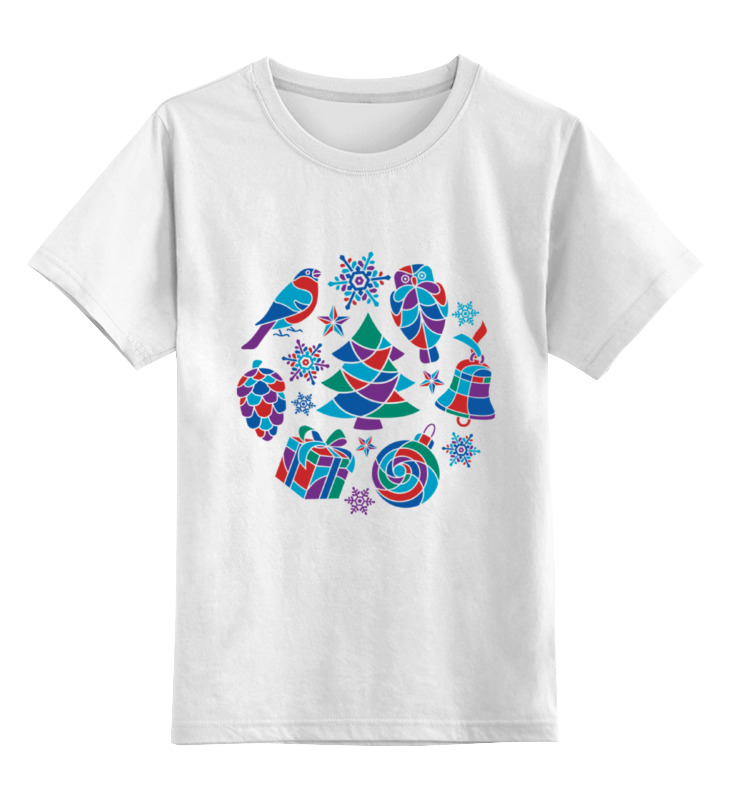 Детская футболка Printio Зимняя мозаика цв.белый р.152
