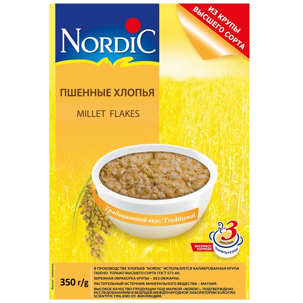 Хлопья Nordic пшенные 350 г