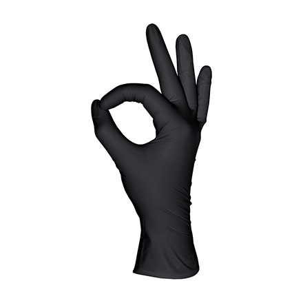 фото Перчатки mediok нитриловые, черные, размер xs, 100 шт