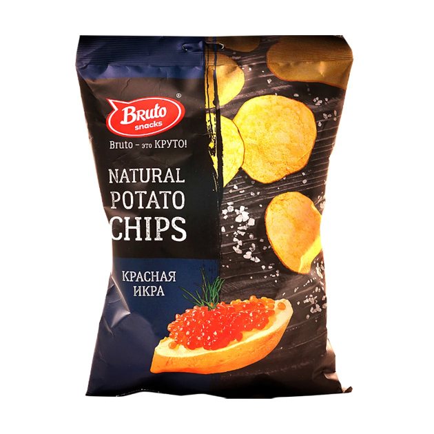 фото Чипсы bruto из натурального картофеля со вкусом красная икра 150 г