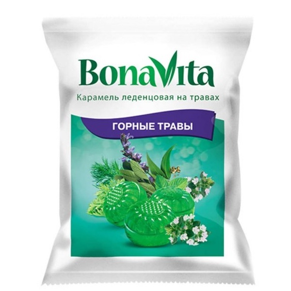 

Карамель Бона-вита леденцовая горные травы 60 г