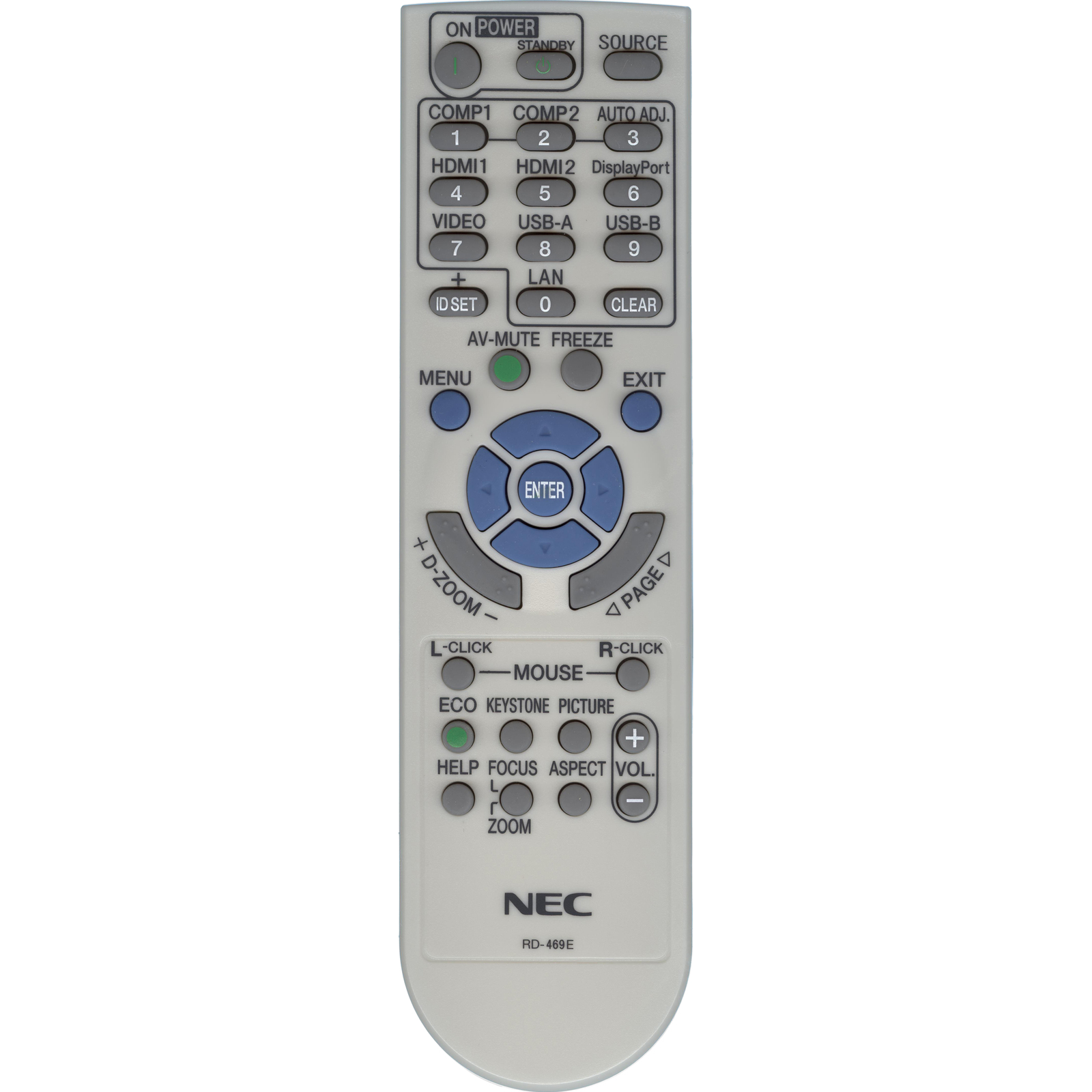 

Пульт ДУ NEC RD-469E Grey, RD-469E