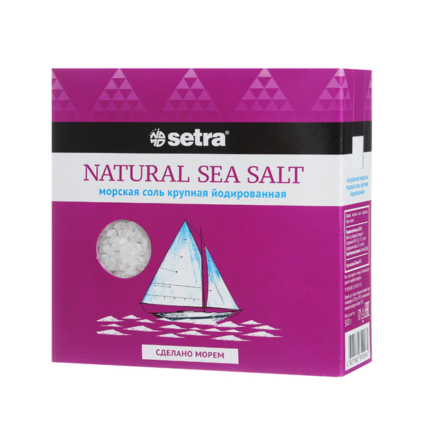 Соль морская Setra крупная йодированная 500 г