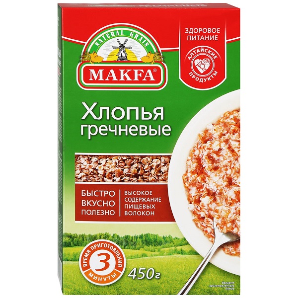 фото Хлопья makfa гречневые 450 г