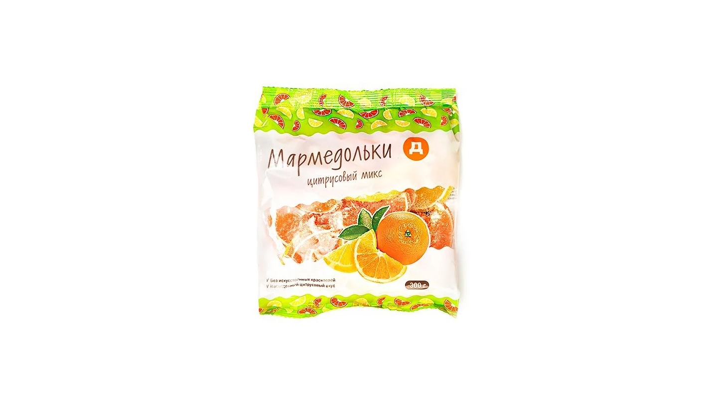 

Мармелад желейный Славконд Сласти для счастья ассорти с цитрусовым вкусом 300 г