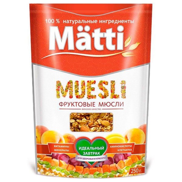 

Мюсли Matti фруктовые 250 г