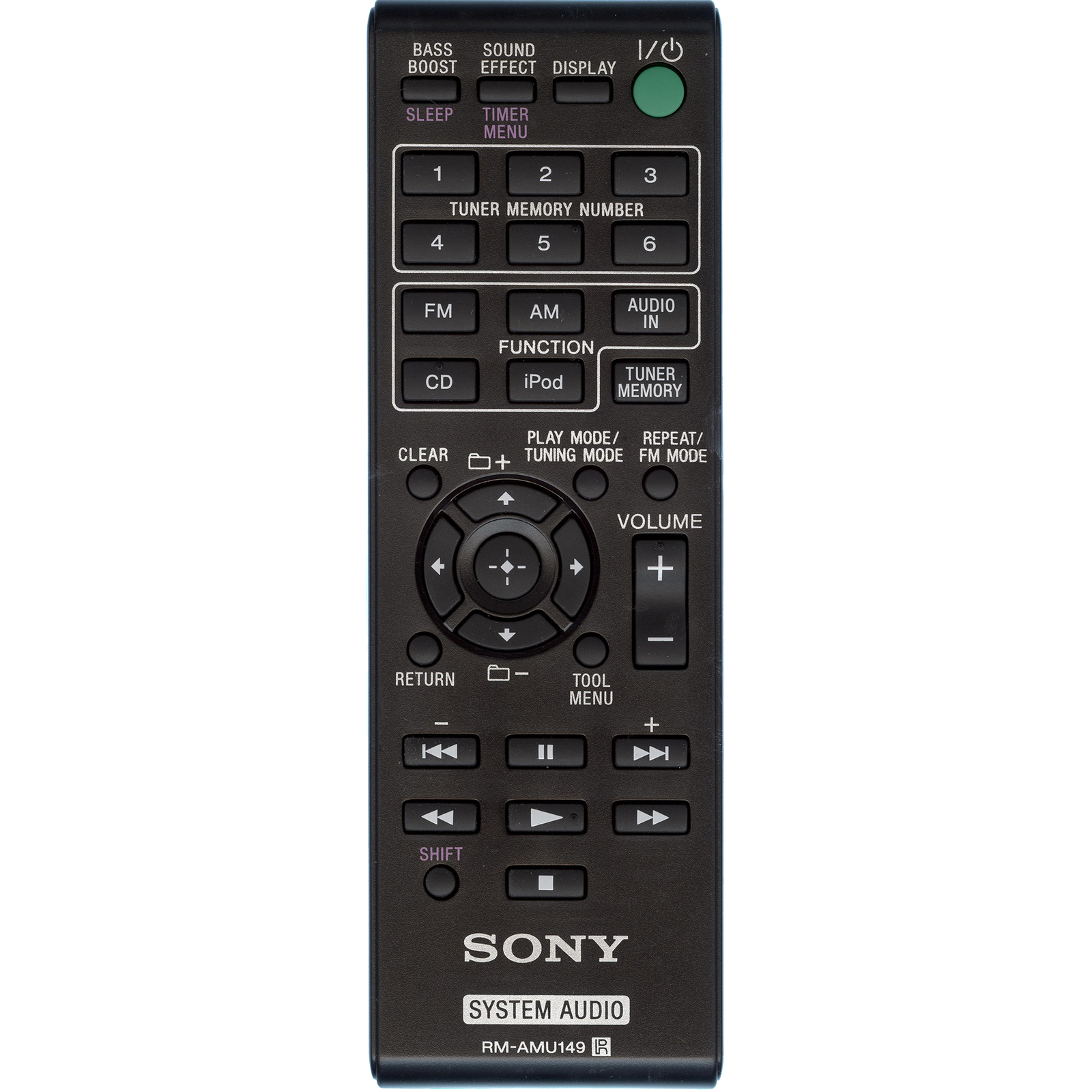 

Пульт ДУ Sony RM-AMU149 Black, RM-AMU149