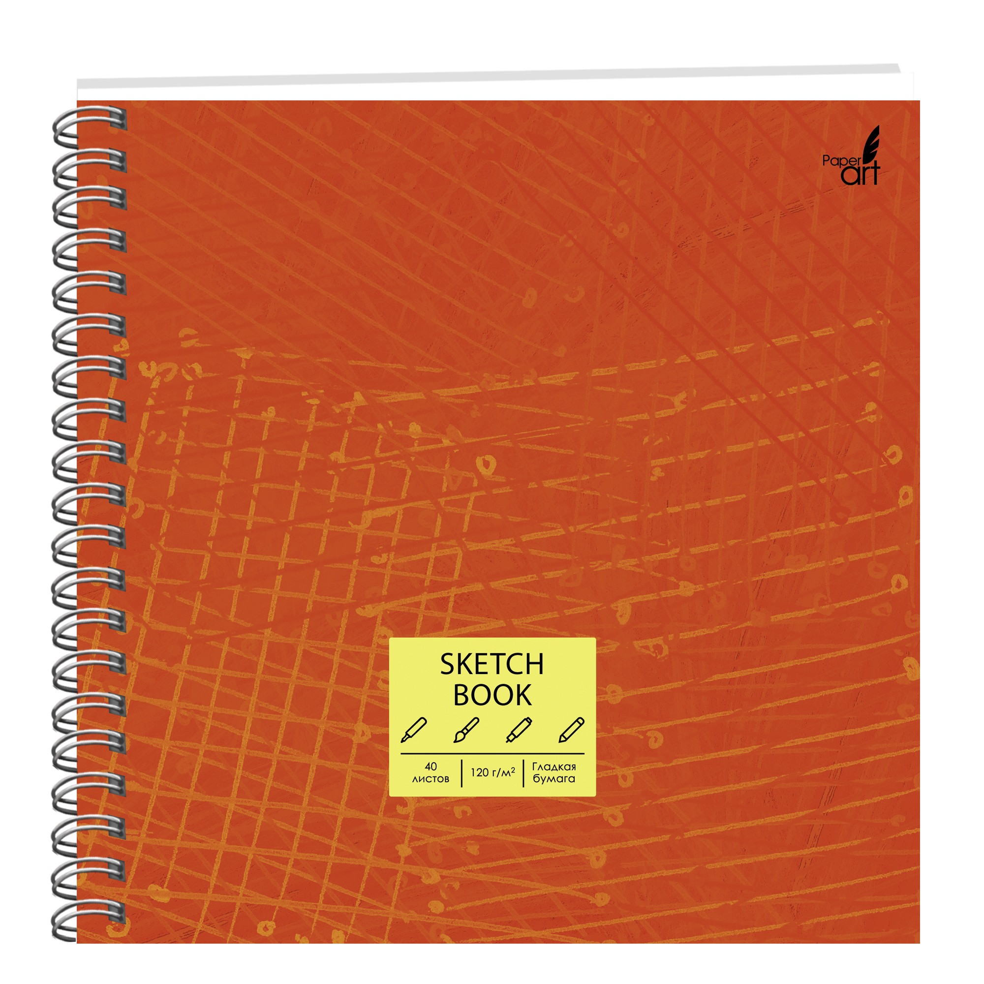 

Скетчбук Paper Art SKETCHBOOK. Красная текстура (160х160,40,120,евроспираль) ТСМ404866