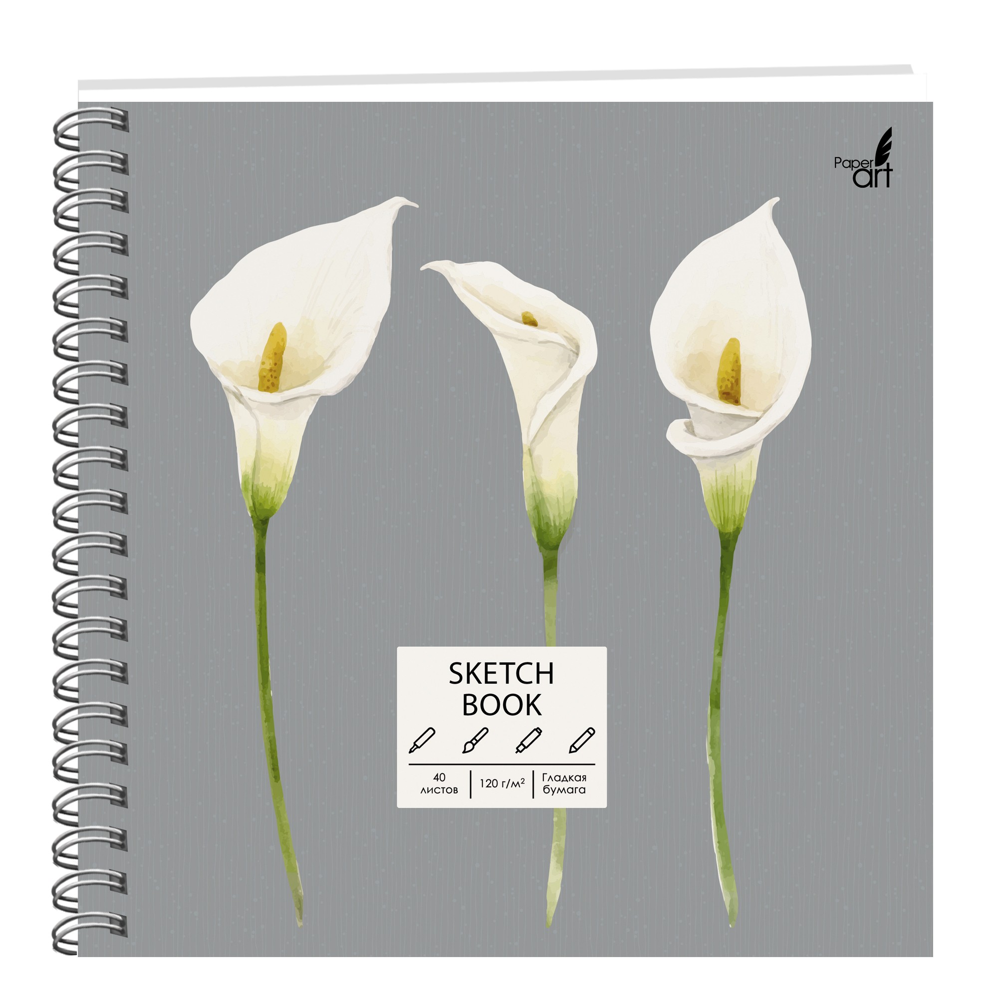 

Скетчбук Paper Art SKETCHBOOK. Флористика (160х160,40,120,евроспираль) ТСМ404865