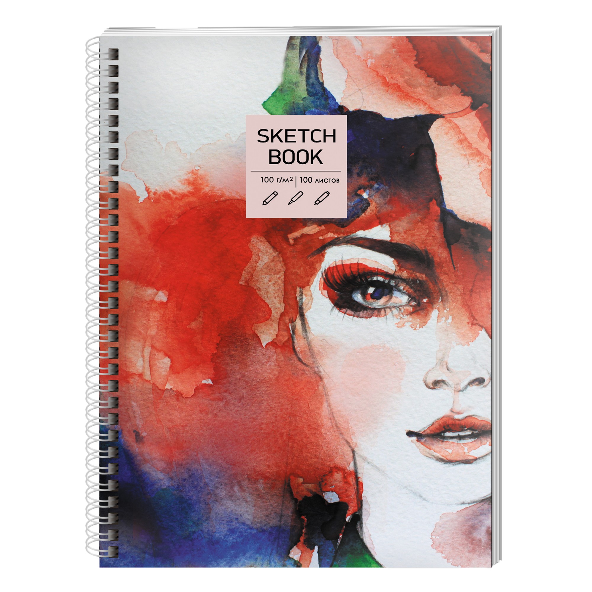 

Скетчбук Paper Art SKETСHBOOK. Акварельный портрет (А5,100,100,евроспираль) ТС51004822