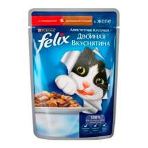 фото Влажный корм для кошек felix двойная вкуснятина, говядина, домашняя птица, 85г