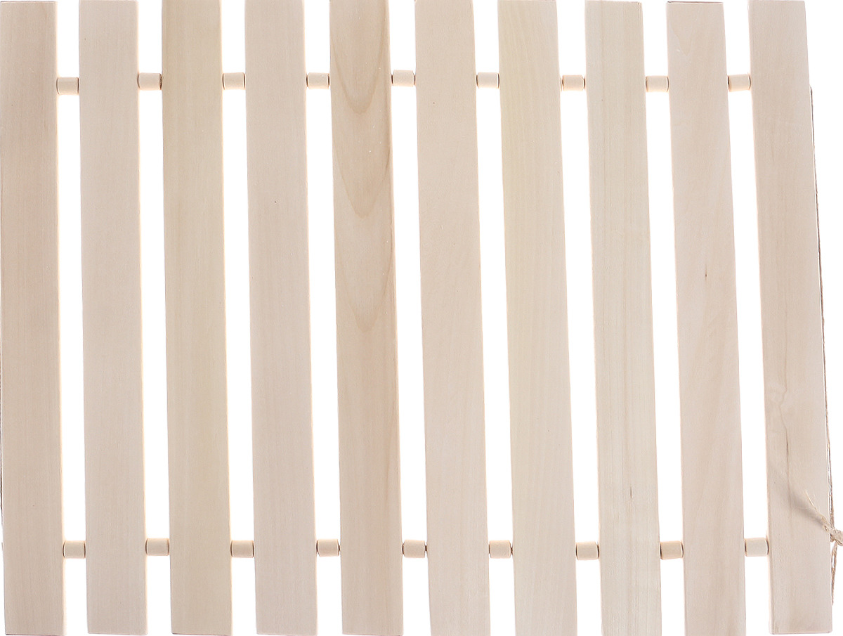 фото Коврик деревянный банные штучки, липовая рейка, 46x35x1 см