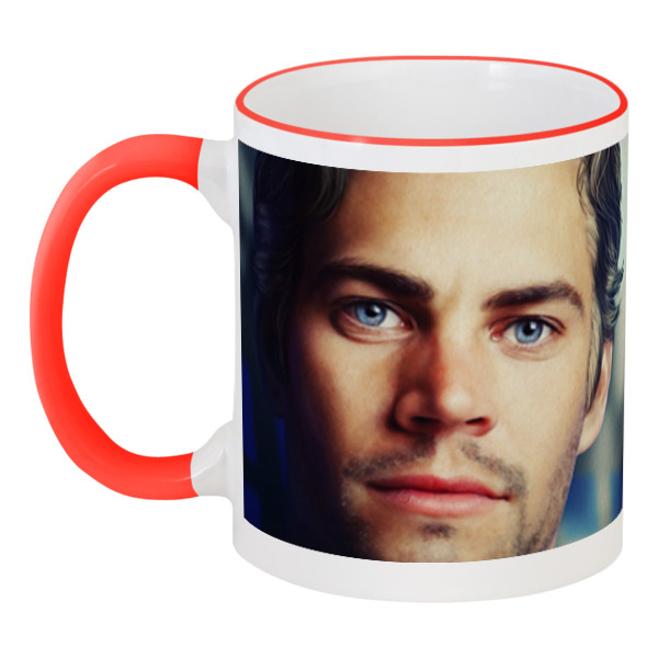 

Кружка Printio с цветной ручкой и ободком Пол уокер paul walker