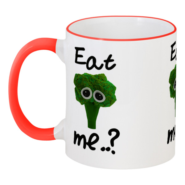 фото Кружка printio с цветной ручкой и ободком eat me..?