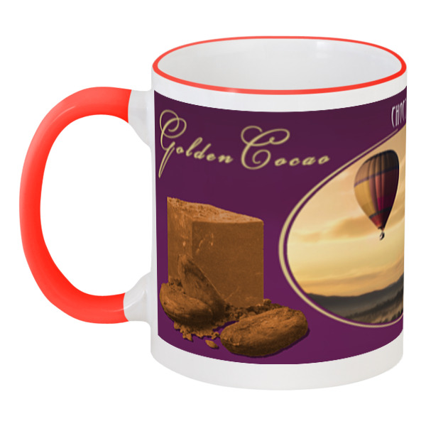

Кружка Printio с цветной ручкой и ободком Golden cacao