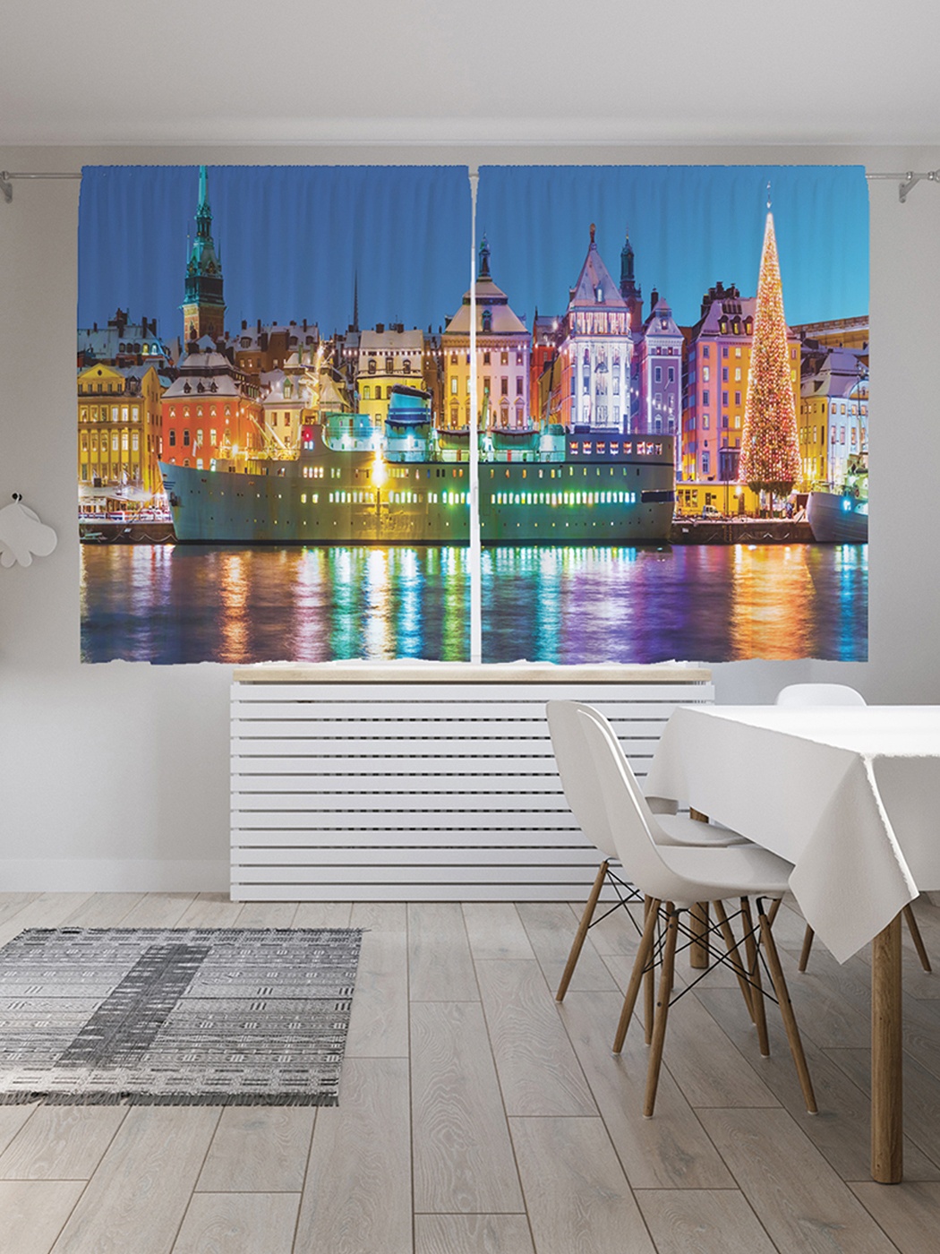 фото Шторы с фотопечатью "городской блеск" из сатена, 290х180 см joyarty