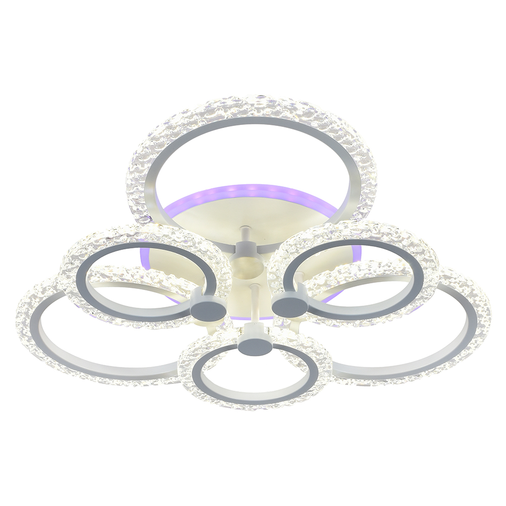 фото Светодиодная люстра 18027/6 wht a 108w+8w rgb profit light