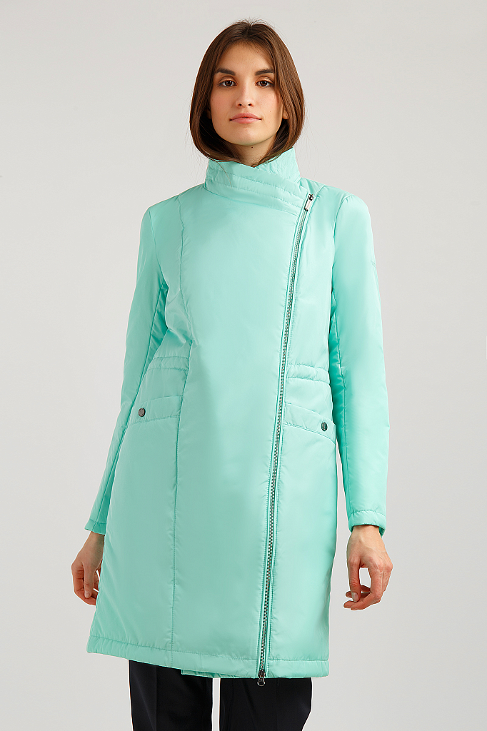 фото Утепленное пальто женское finn flare b19-11020 зеленое 50-52