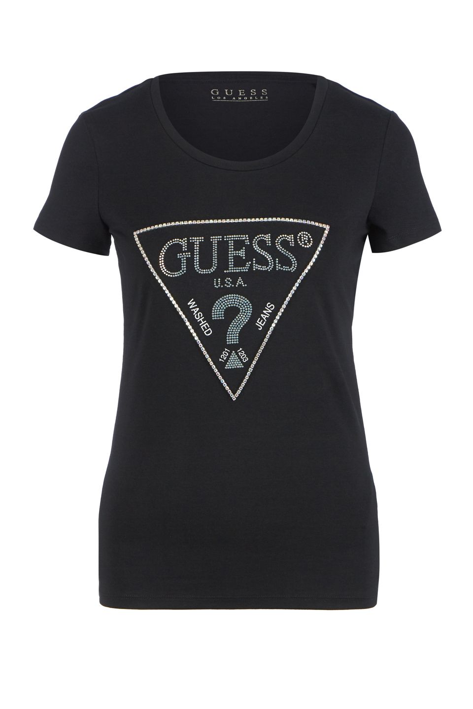 

Футболка женская Guess W01I90-J1300-JBLK черная L INT, Черный, W01I90-J1300-JBLK