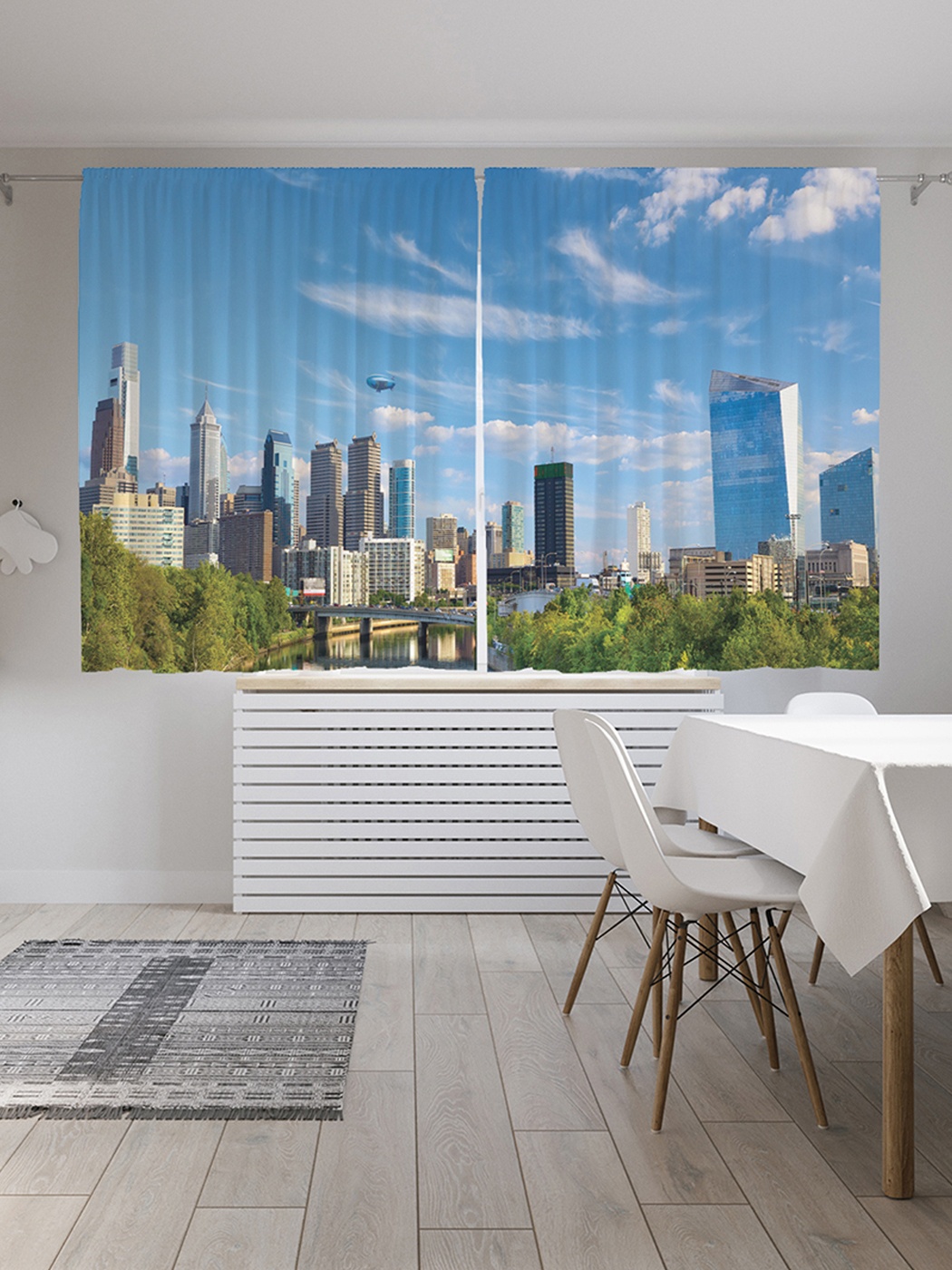 фото Шторы с фотопечатью "городская природа" из сатена, 290х180 см joyarty