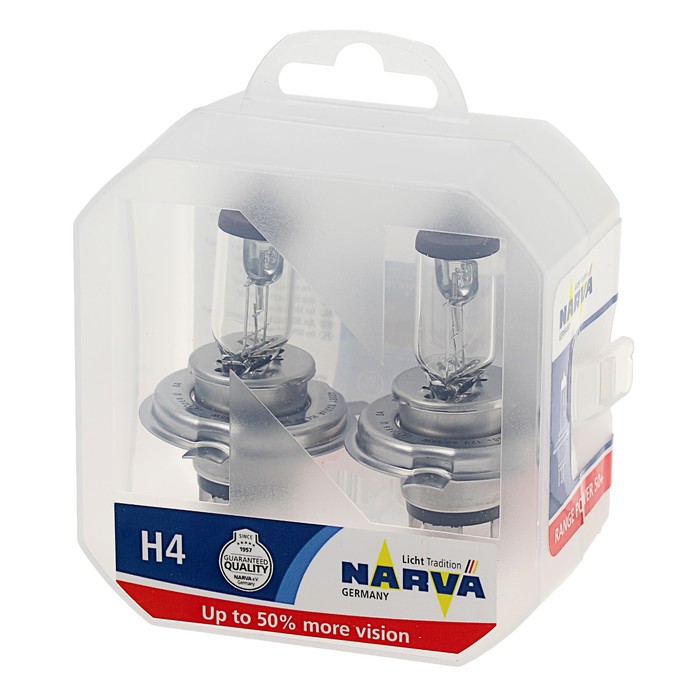 фото Лампа 12v h4 60/55w 50% narva range power 50 double life 2 шт. duobox 48861s2 narva