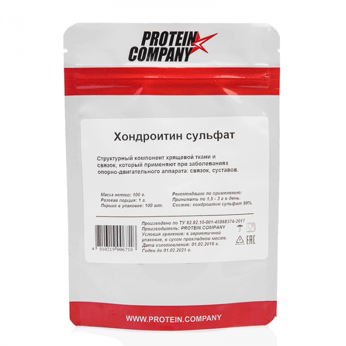 

Chondroitin sulfate PROTEIN.COMPANY Хондроитин сульфат83 порций 100 г, натуральный, Chondroitin sulfate