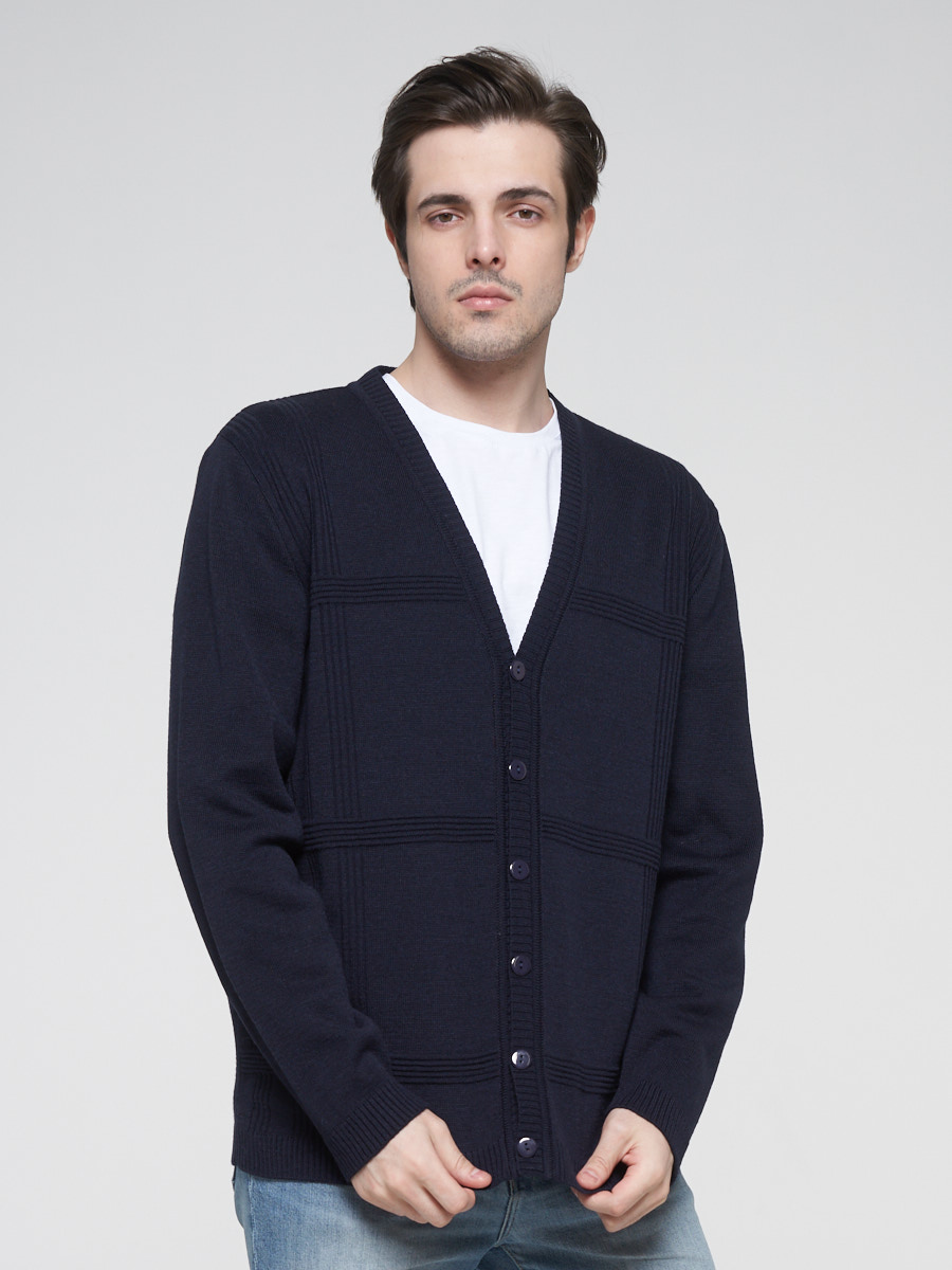 

Кардиган мужской 202-11007 VAY синий 46 RU, 202-11007