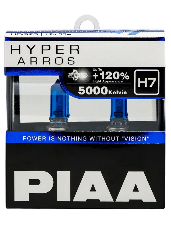 

Лампы галогенные PIAA HYPER ARROS (H7) 5000K 55W (2 шт)