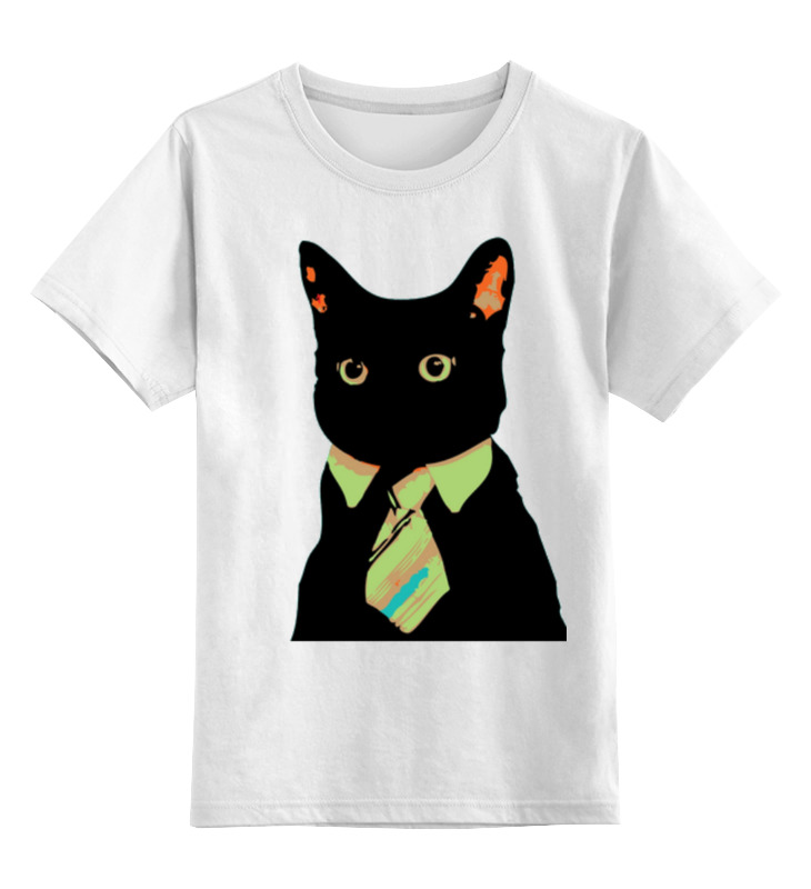 Детская футболка Printio Деловой кот цв.белый р.164