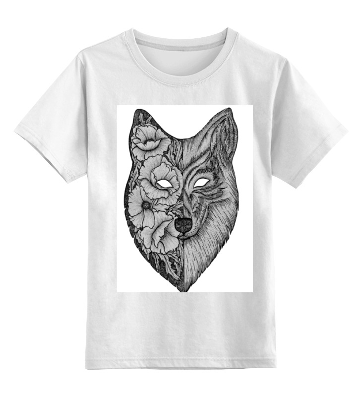 

Детская футболка Printio Волк wolf цв.белый р.164, 0000000731276