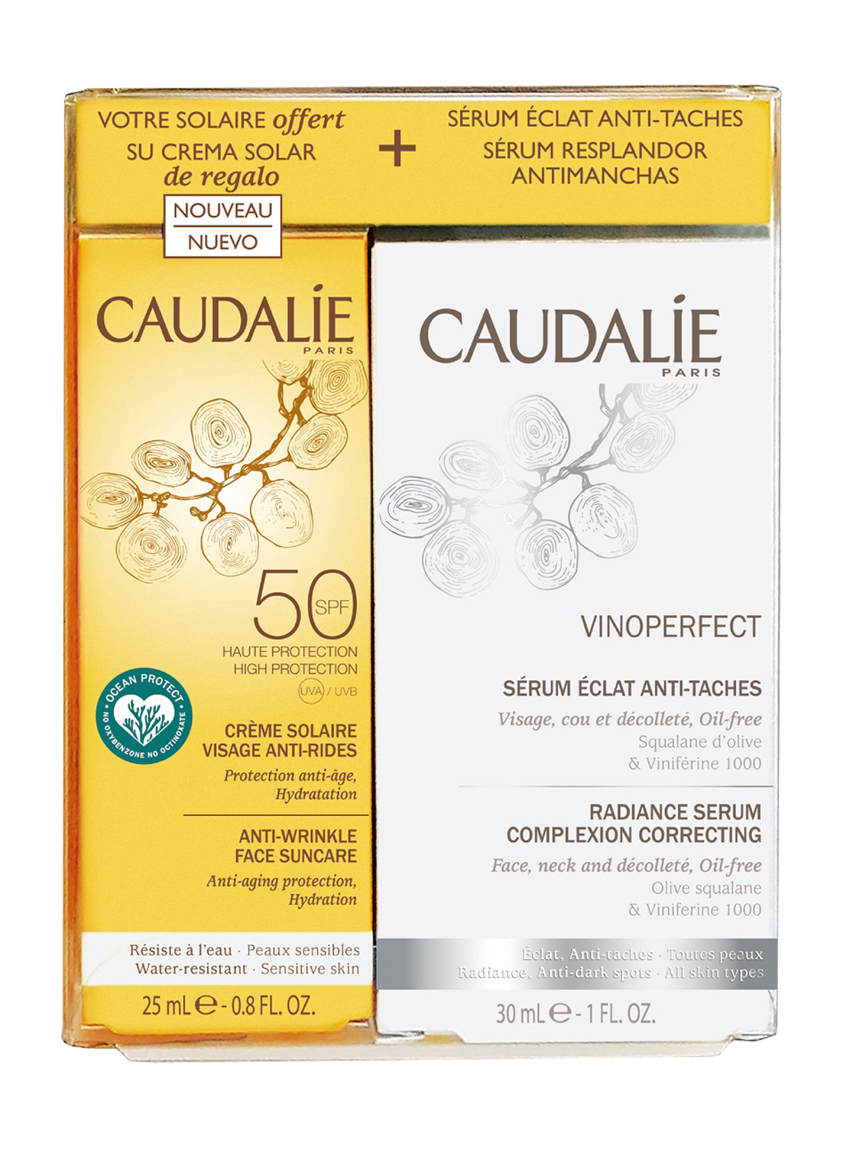 фото Набор caudalie для сияния кожи и защиты от солнца vinoperfect and suncare set