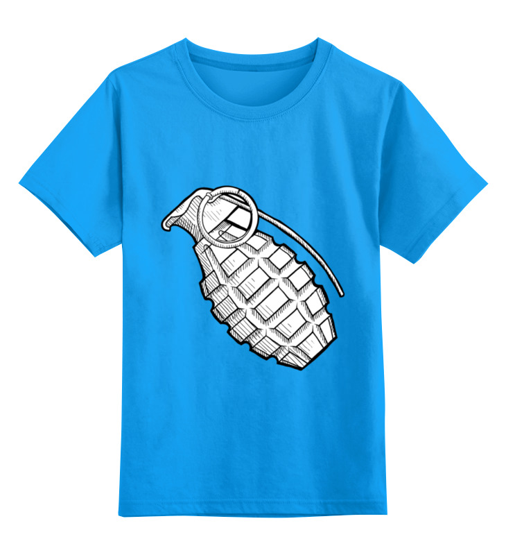 

Детская футболка Printio Grenade цв.голубой р.104, 0000000734533