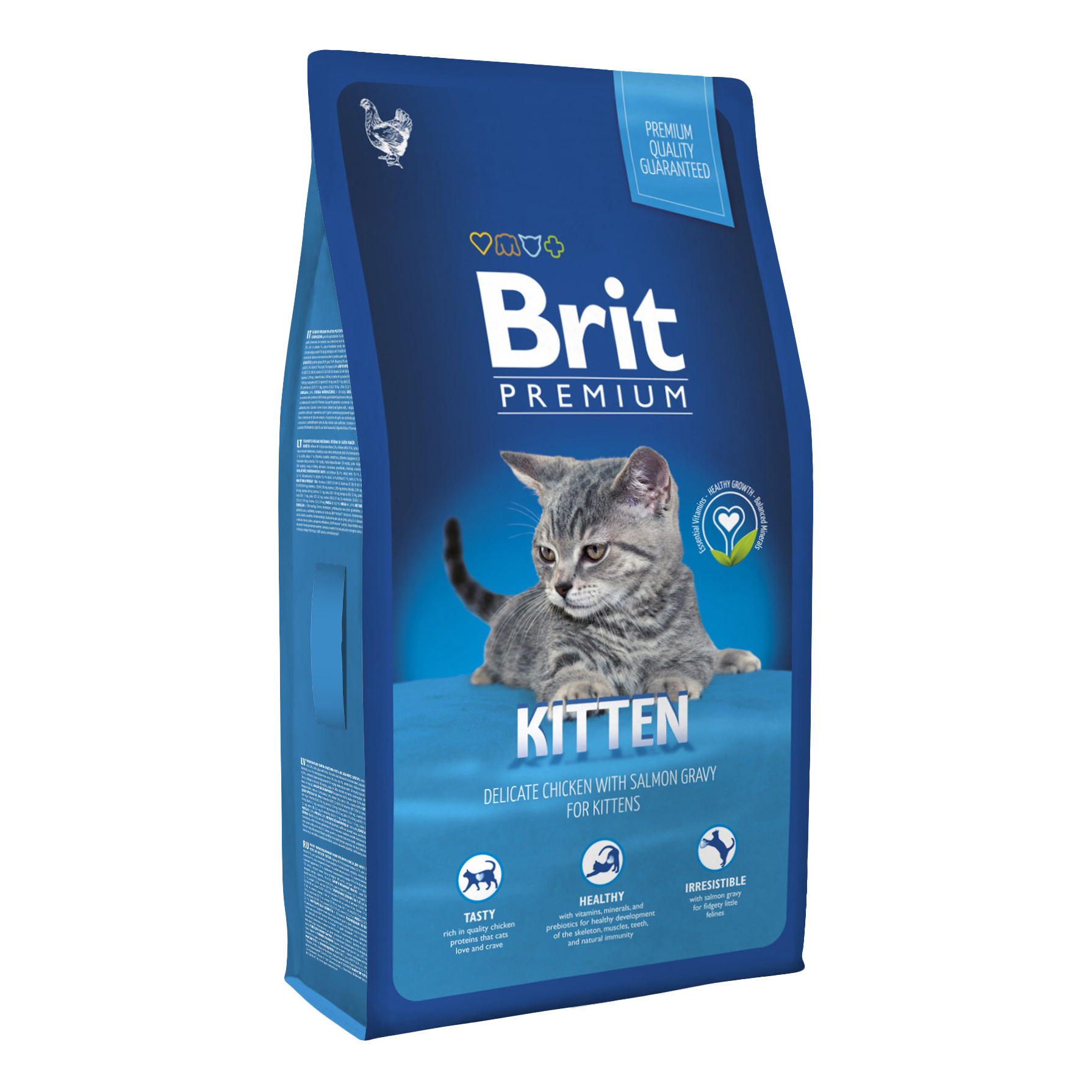 фото Сухой корм для котят brit premium kitten, курица в лососевом соусе, 1,5кг