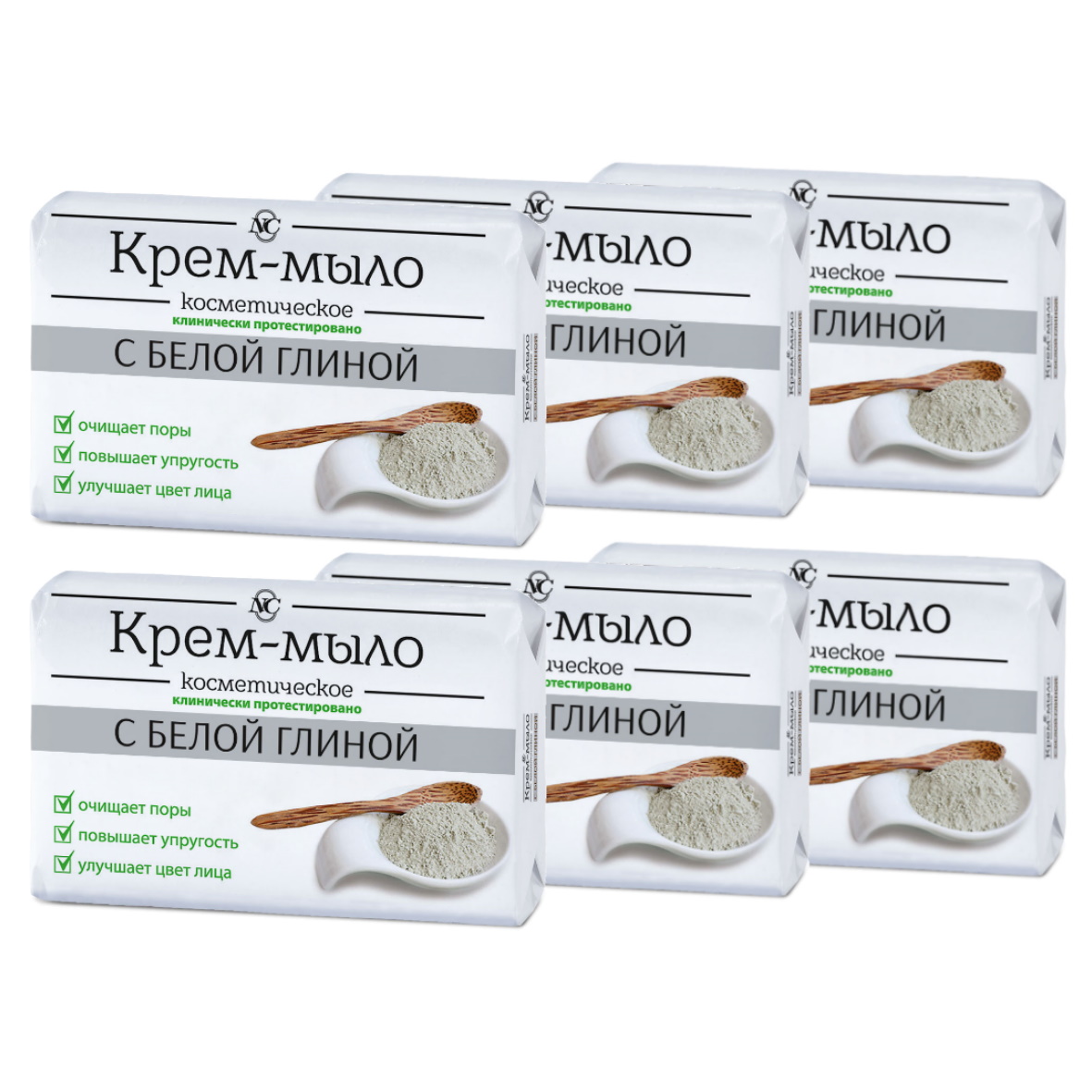 

Косметическое крем-мыло 90г (Набор из 6 штук)