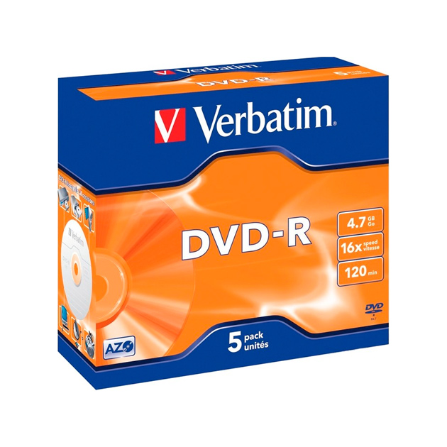 фото Диск dvd-r verbatim 4.7gb 16x 5шт