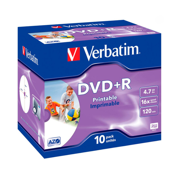 Диск DVD+R Verbatim 4.7Gb 16x 10шт