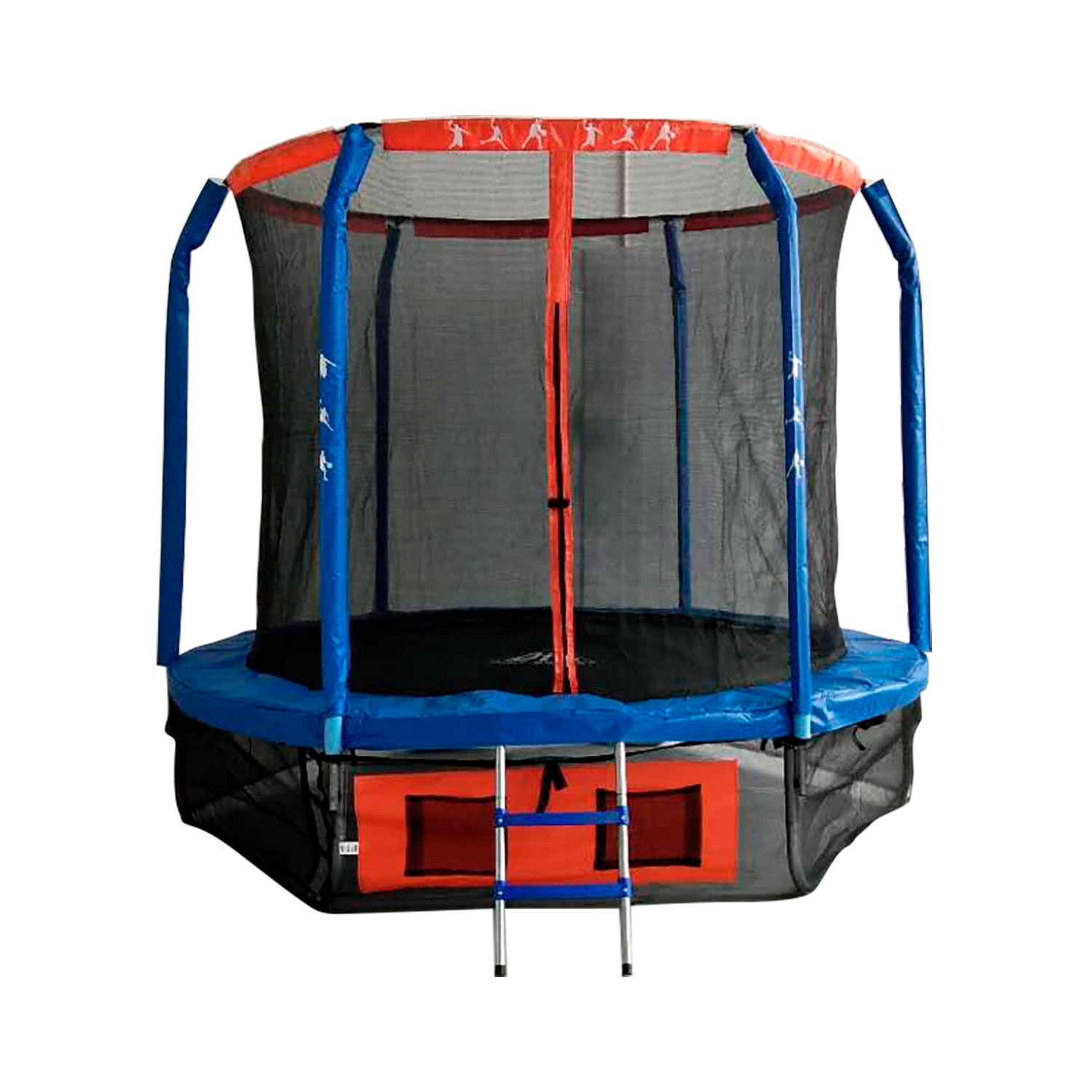 фото Батут dfc jump basket с сеткой и лестницей 183 см, синий/красный