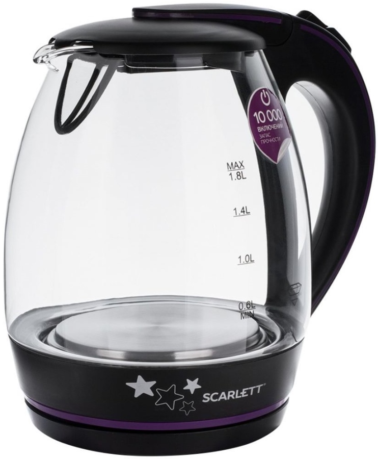 фото Чайник электрический scarlett sc-ek27g59 black/violet