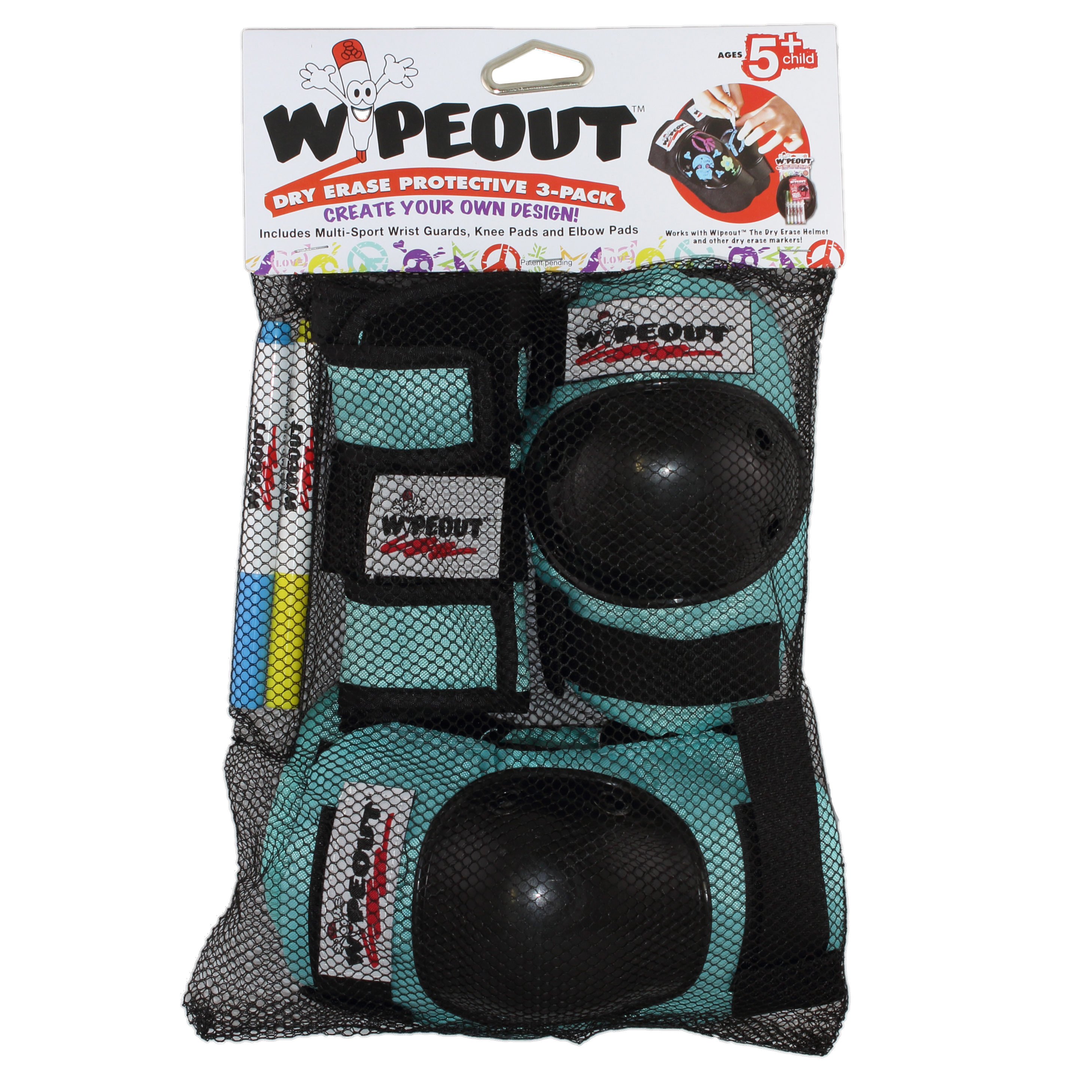 Комплект защиты Wipeout Teal, M 5+, бирюзовый