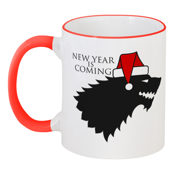 фото Кружка printio с цветной ручкой и ободком new year is coming