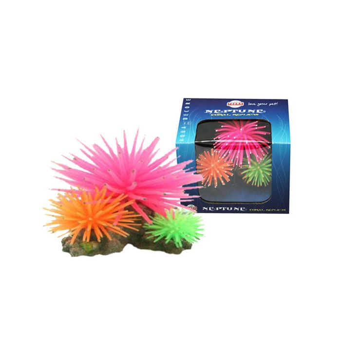 Искусственный коралл Fauna International Кораллы на рифе, розовый/оранж/зеленый, 10х6х8 см