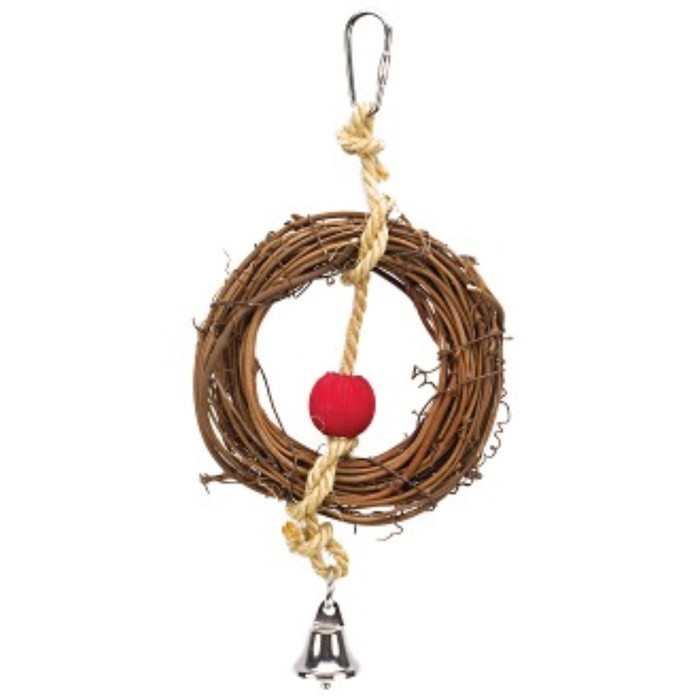 Подвеска для попугаев Penn-Plax Natural Vine Wreath Bird Toy, разноцветный, 12х12х25 см