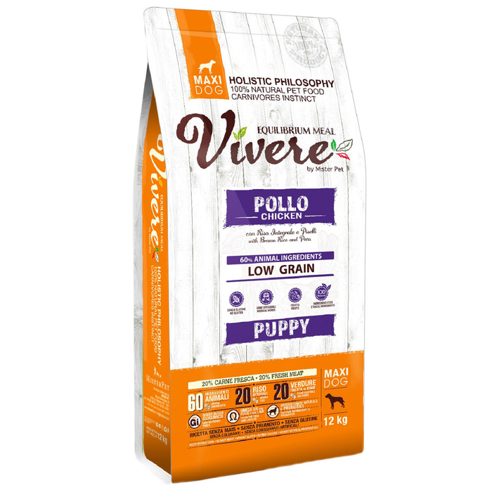 

Сухой корм для щенков Vivere Puppy Maxi, для крупных пород, курица, 12кг, Puppy Maxi