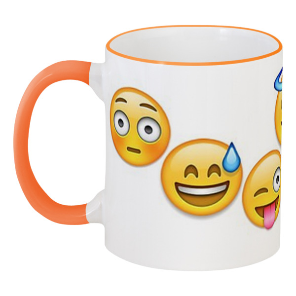 

Кружка Printio с цветной ручкой и ободком Emoji