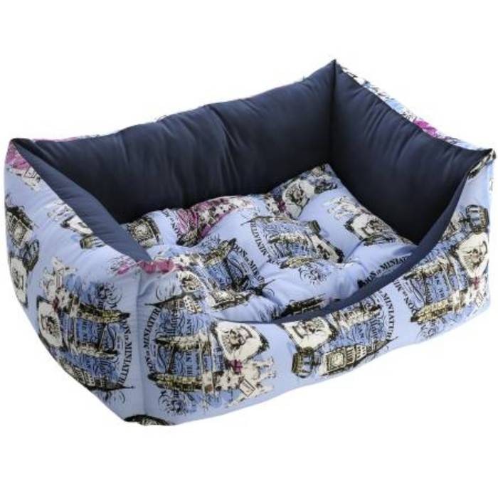 

Лежанка для домашних животных Fauna International London Blue, голубая, 62х48х21 см, London Blue